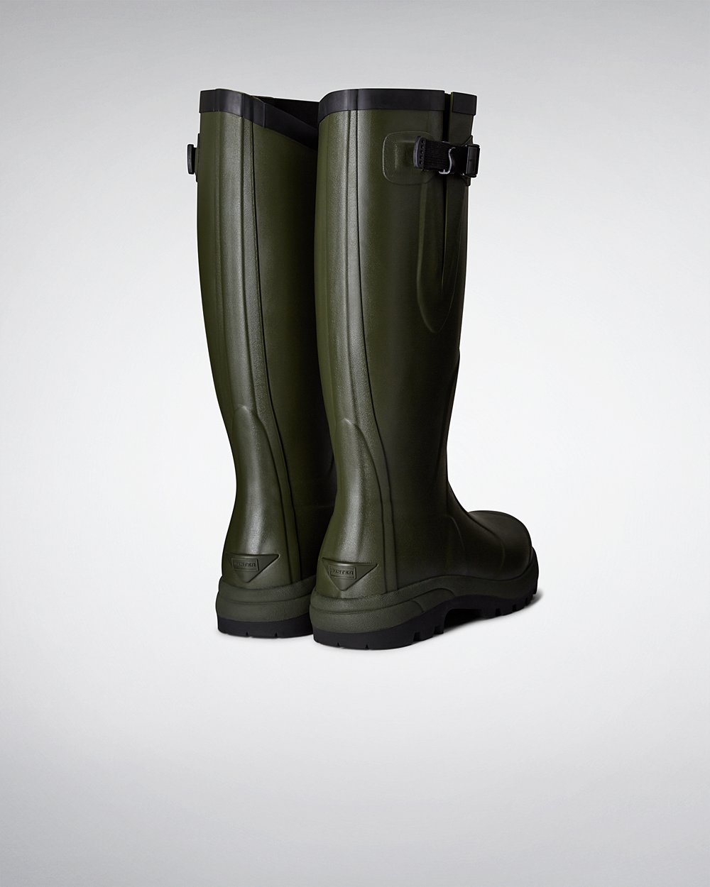 Womens Hunter Balmoral Classic - Tall Rain Boots Dark Olive - 9465-DJKPS